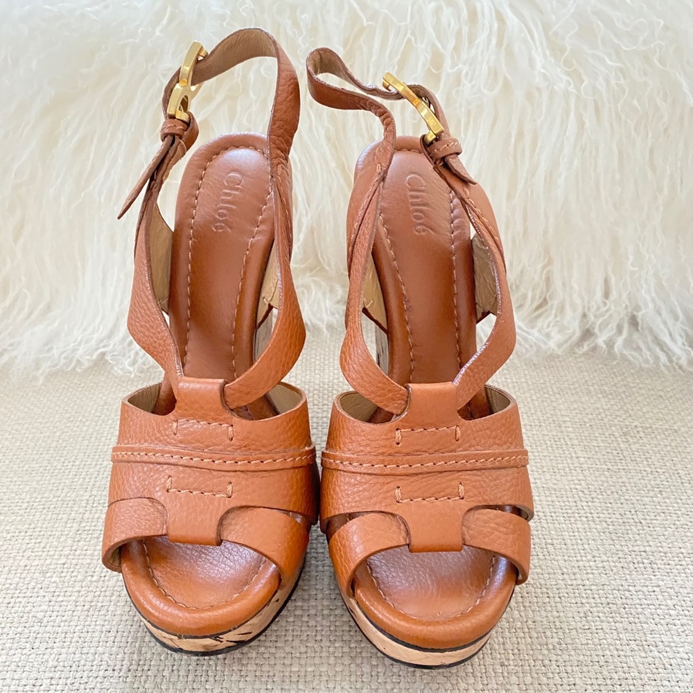 Chloe Cork Heel Sandal 37.5